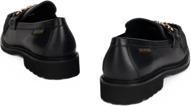 Love Moschino logo-plaque leather loafers Zwart - Foto 2