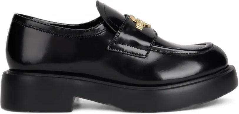 Love Moschino Loafers met logoplakkaat Zwart