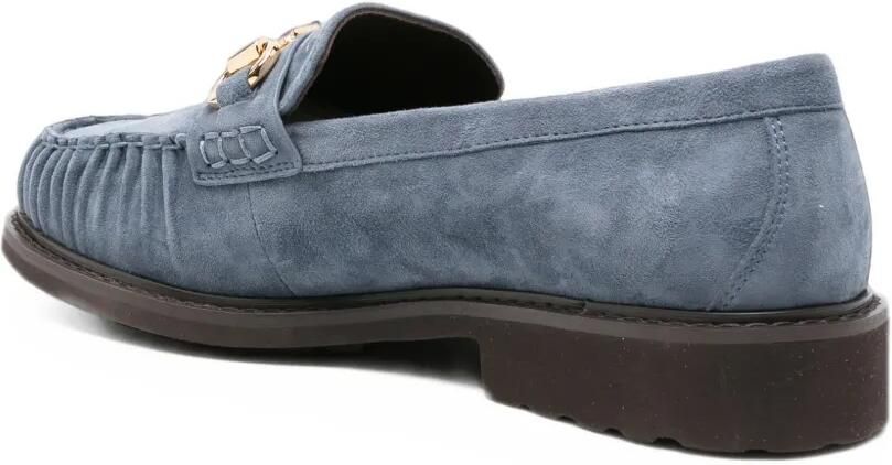 Love Moschino logo-plaque pleated loafers Blauw - Foto 3