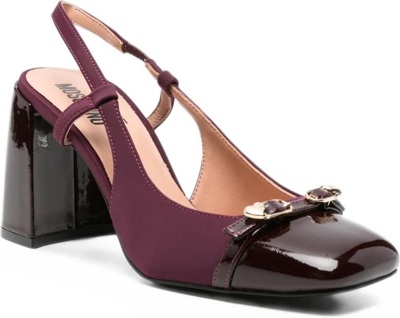 Love Moschino logo-plaque slingback pumps Paars - Foto 2