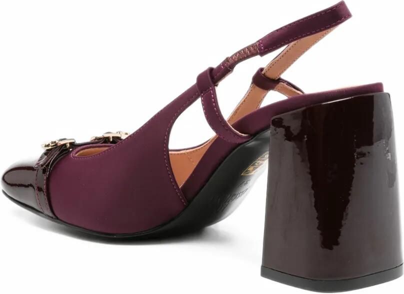 Love Moschino logo-plaque slingback pumps Paars - Foto 3