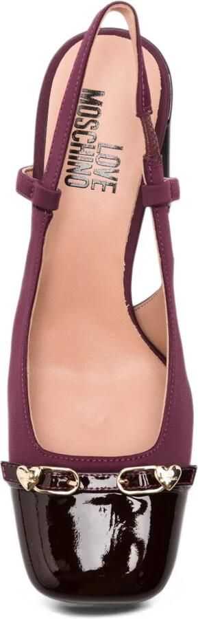 Love Moschino logo-plaque slingback pumps Paars - Foto 4