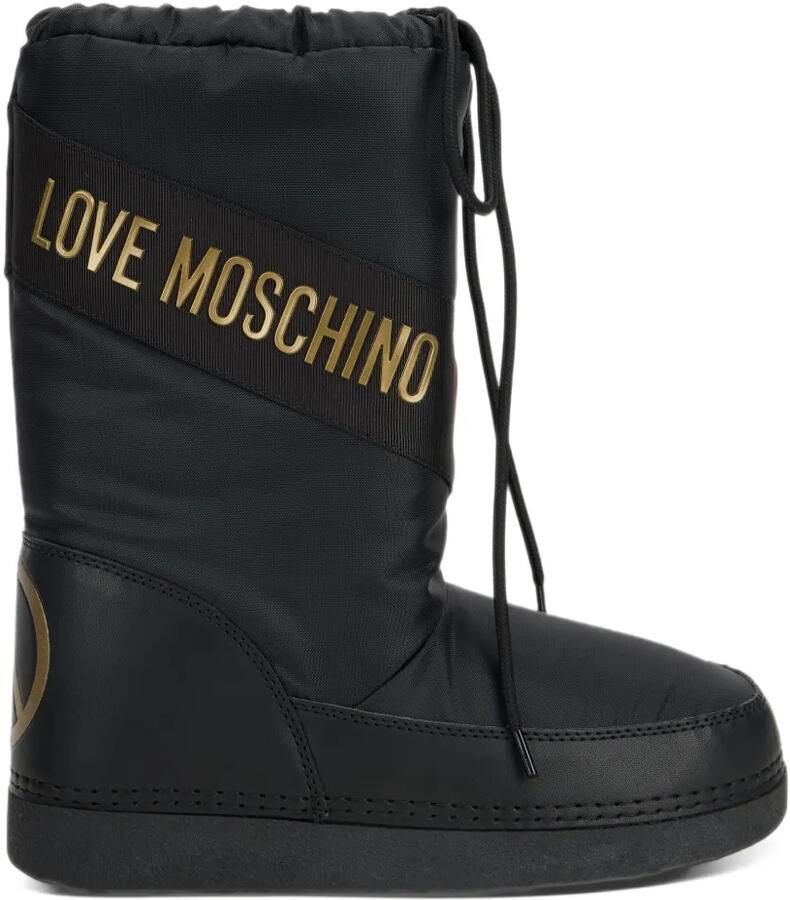 Love Moschino logo-print drawstring boots Zwart