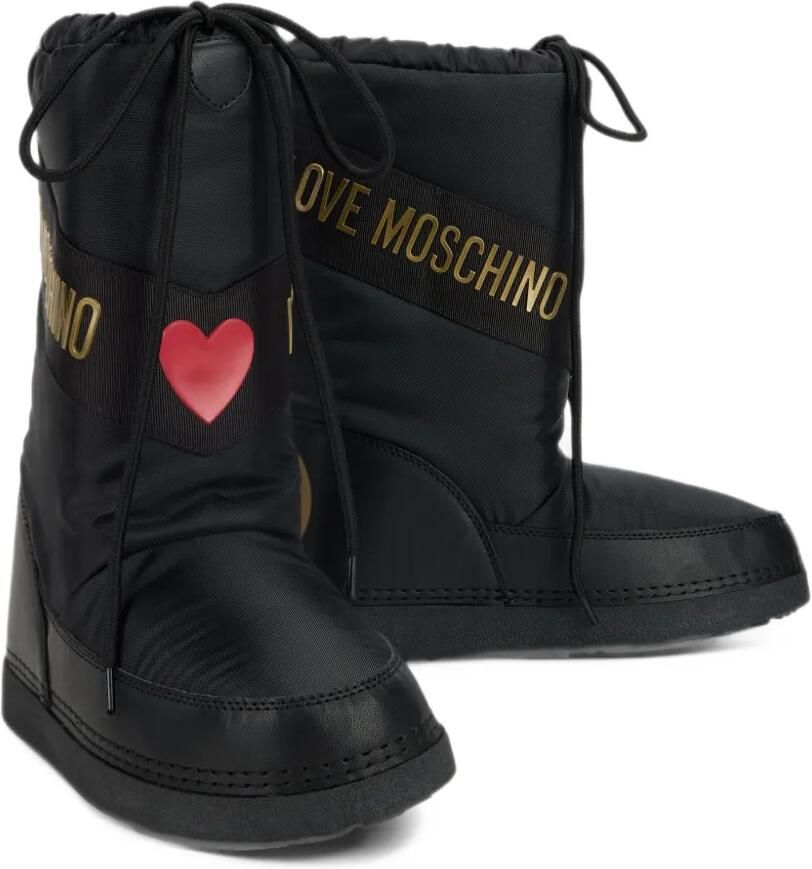 Love Moschino logo-print drawstring boots Zwart - Foto 3