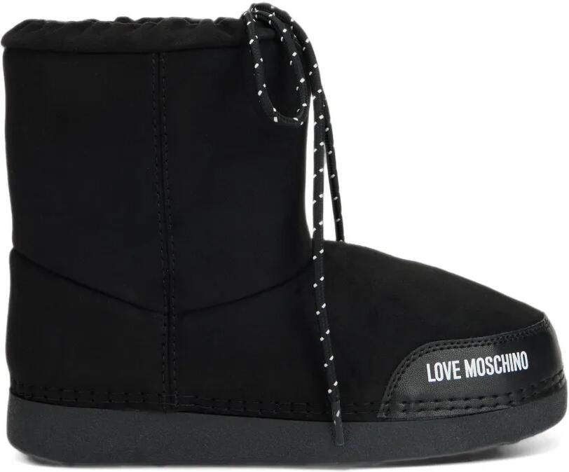 Love Moschino logo-print lace-up boots Zwart