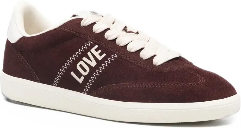 Love Moschino logo-print suede sneakers Rood - Foto 2