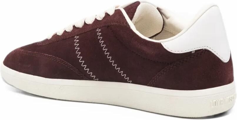 Love Moschino logo-print suede sneakers Rood - Foto 3