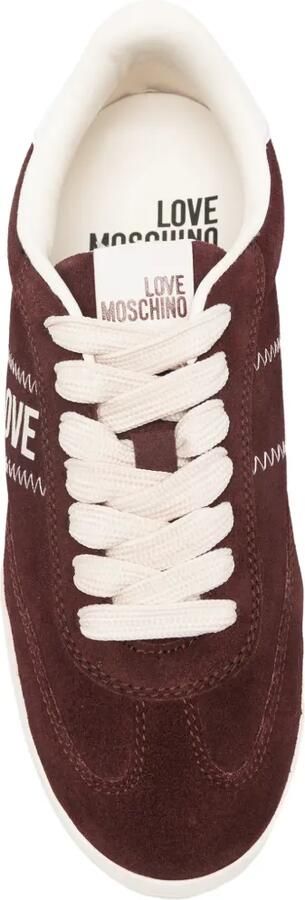 Love Moschino logo-print suede sneakers Rood - Foto 4