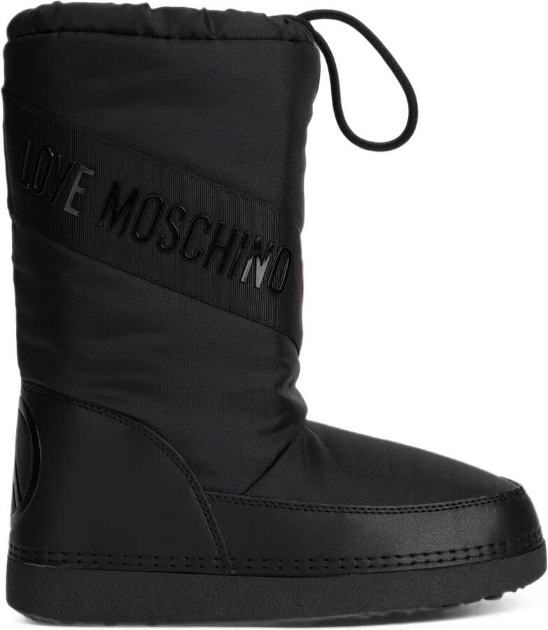Love Moschino Laarzen met hartpatch en logoband Zwart