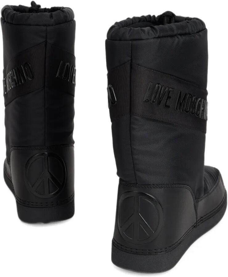 Love Moschino Laarzen met hartpatch en logoband Zwart - Foto 3