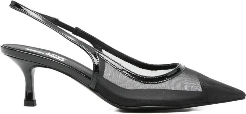 Love Moschino Mesh pumps met puntige neus Zwart