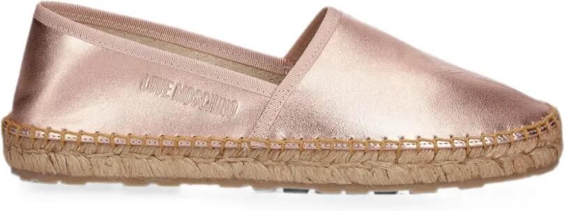 Love Moschino Metallic espadrilles met logo-reliëf Roze