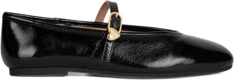 Love Moschino patent-leather ballet flats Zwart