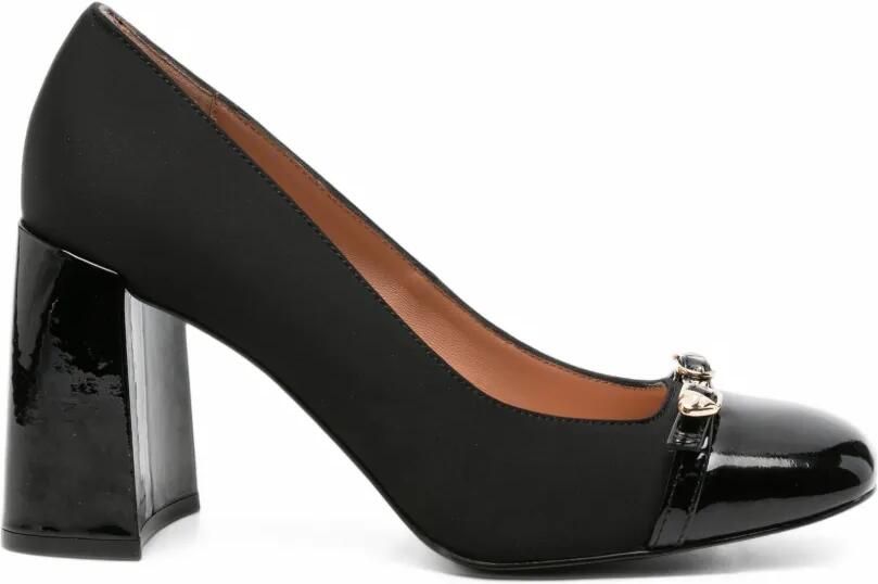 Love Moschino patent-panel heart-detail pumps Zwart