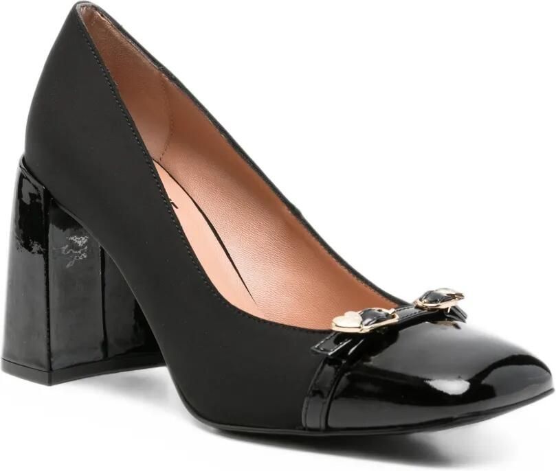 Love Moschino patent-panel heart-detail pumps Zwart - Foto 2