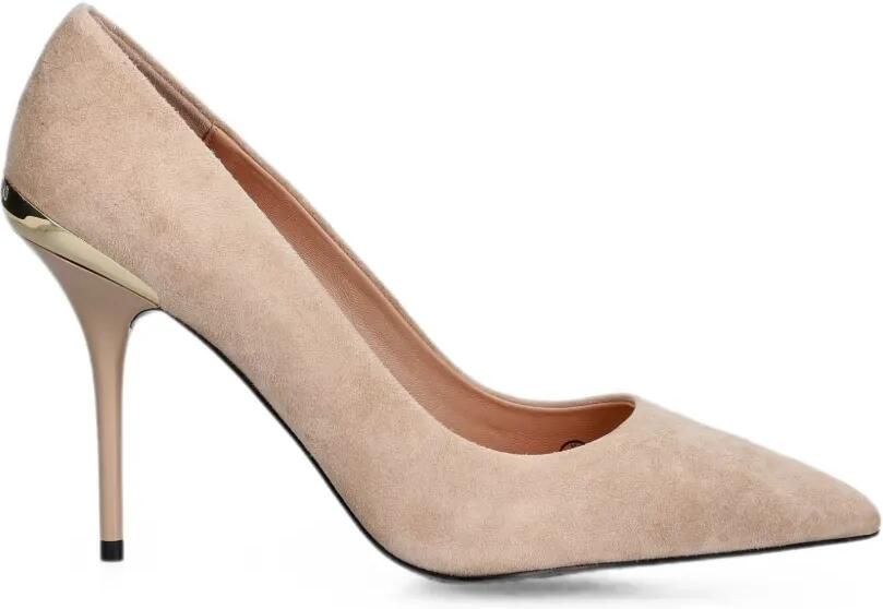 Love Moschino pointed-toe leather pumps Beige