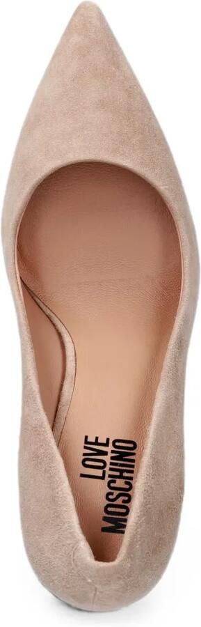 Love Moschino pointed-toe leather pumps Beige - Foto 3