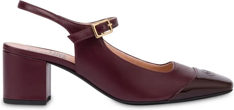 Love Moschino Pumps met lakleren neus en logo-reliëf Rood