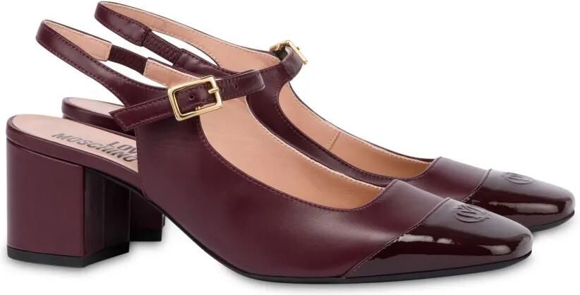 Love Moschino Pumps met lakleren neus en logo-reliëf Rood - Foto 3