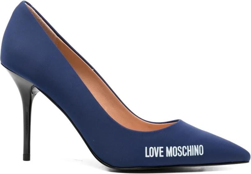 Love Moschino Pumps met logoprint Blauw
