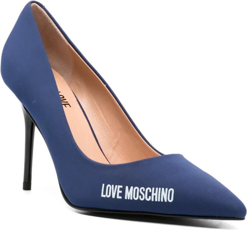 Love Moschino Pumps met logoprint Blauw - Foto 3