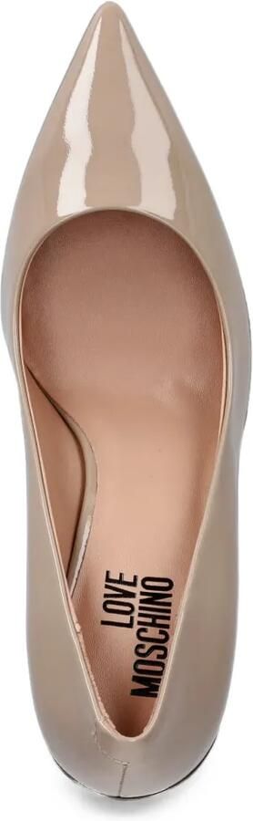 Love Moschino Pumps met puntige neus en gegraveerd logo Beige - Foto 4