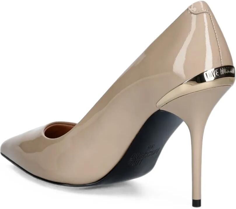 Love Moschino Pumps met puntige neus en gegraveerd logo Beige - Foto 3
