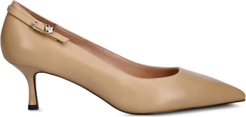 Love Moschino Pumps met puntige neus en hartgesp Beige