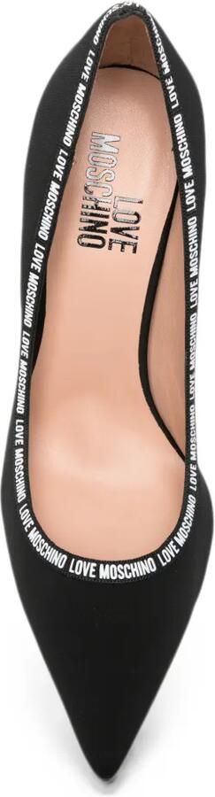 Love Moschino Pumps met puntige neus en logo-detail Zwart - Foto 4