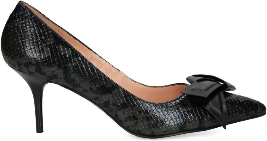 Love Moschino Pumps met slangen-effect en strik Zwart