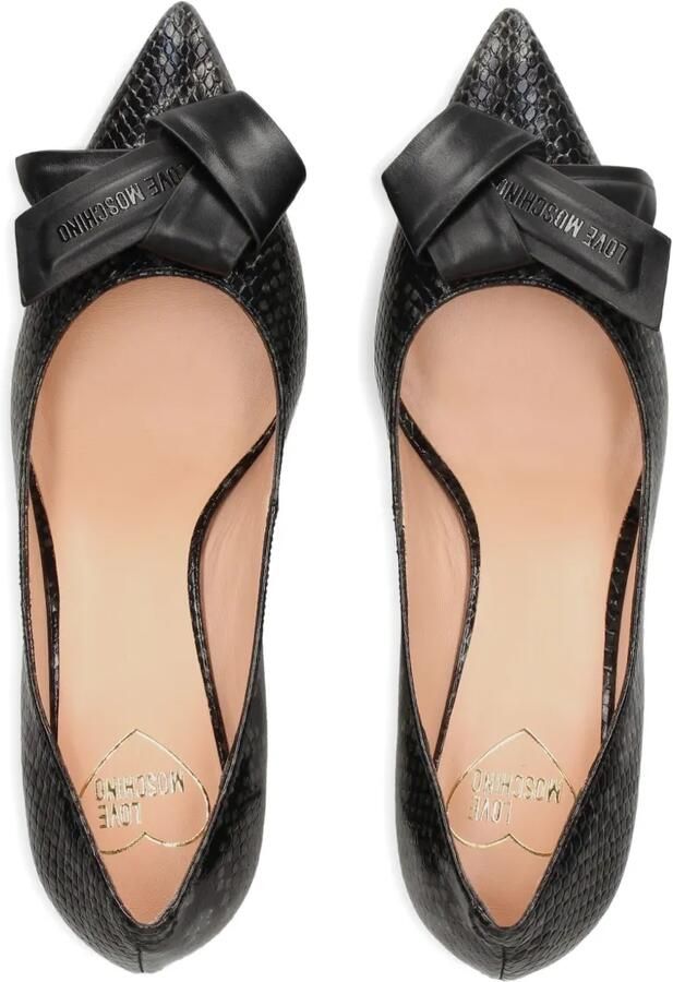 Love Moschino Pumps met slangen-effect en strik Zwart - Foto 2