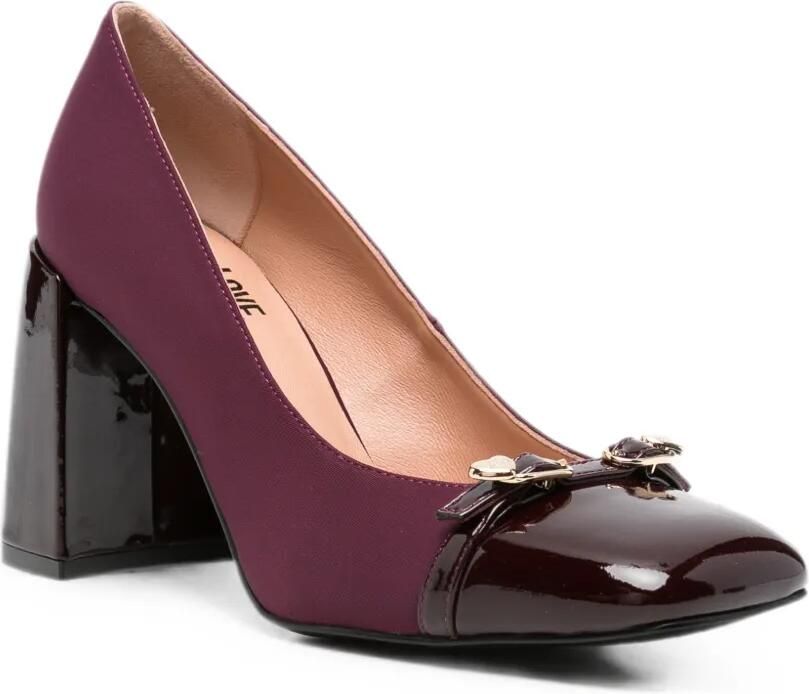 Love Moschino Pumps met vierkante neus en hartdetail Paars