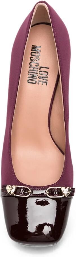 Love Moschino Pumps met vierkante neus en hartdetail Paars - Foto 3