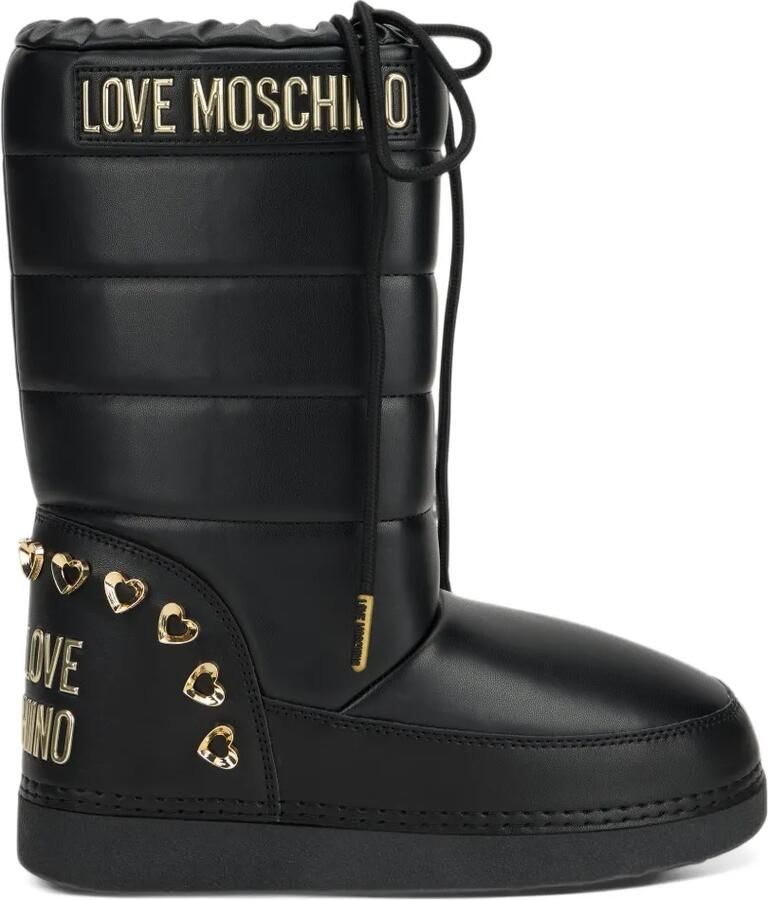 Love Moschino Gewatteerde laarzen verfraaid met hart Zwart