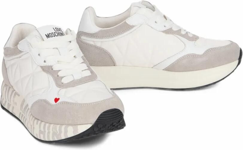 Love Moschino Sneakers met gewatteerd vlak Wit - Foto 3