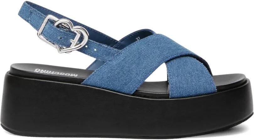 Love Moschino Sandalen met gekruiste bandjes Blauw