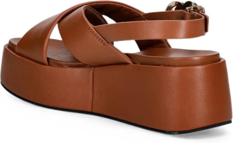 Love Moschino Sandalen met gekruiste bandjes en hartgesp Bruin - Foto 3