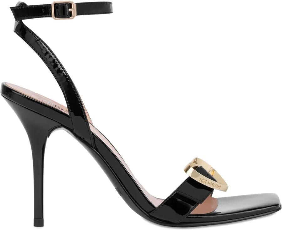 Love Moschino Sandalen met hartgesp Zwart