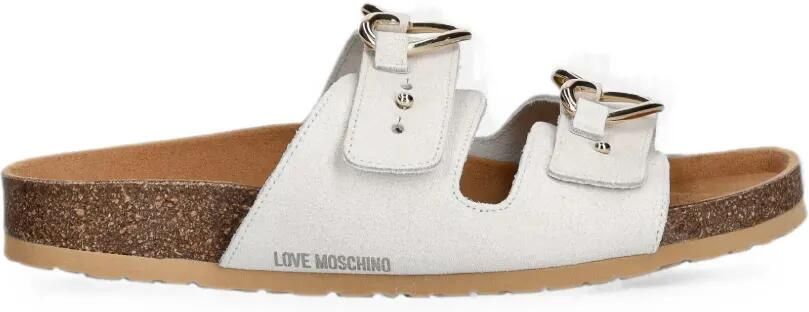 Love Moschino Sandalen met hartvormige gesp Beige