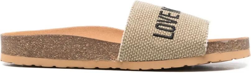 Love Moschino Sandalen met logodetail Beige