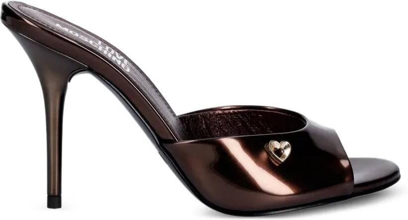 Love Moschino Sandalen met open neus en hartplakkaat Bruin