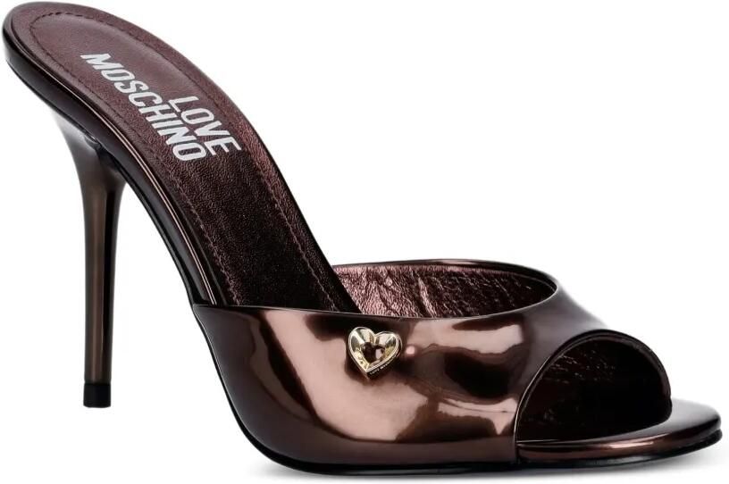 Love Moschino Sandalen met open neus en hartplakkaat Bruin - Foto 2