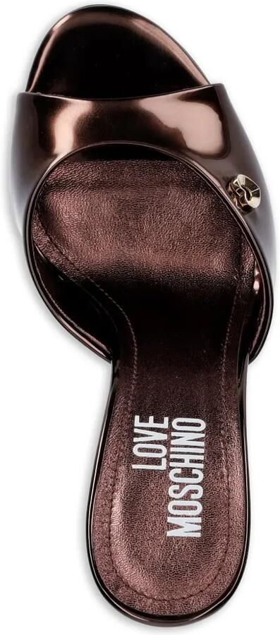 Love Moschino Sandalen met open neus en hartplakkaat Bruin - Foto 4