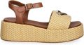 Love Moschino Sandalen met plateauzool en hartplakkaat Beige - Beige