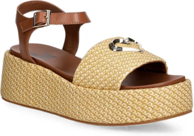Love Moschino Sandalen met plateauzool en hartplakkaat Beige - Foto 2