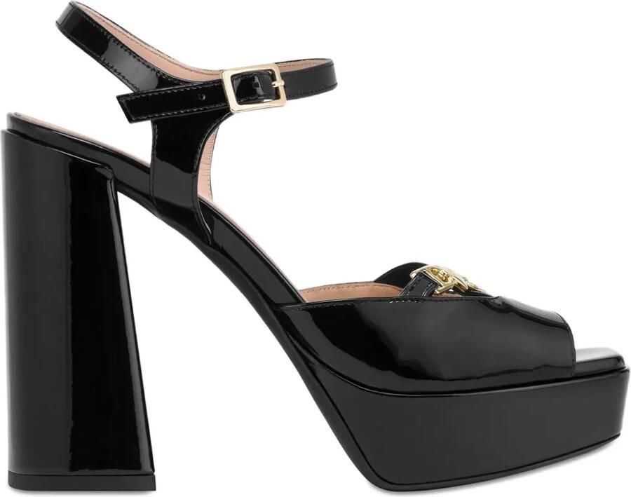 Love Moschino Sandalen met plateauzool Zwart