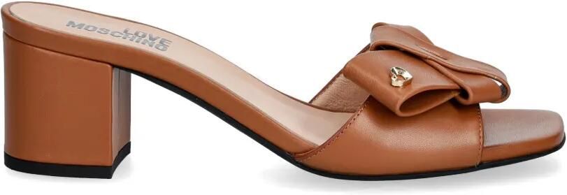 Love Moschino Sandalen met strikdetail en hartplakkaat Bruin
