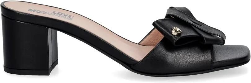 Love Moschino Sandalen met strikdetail en hartplakkaat Zwart