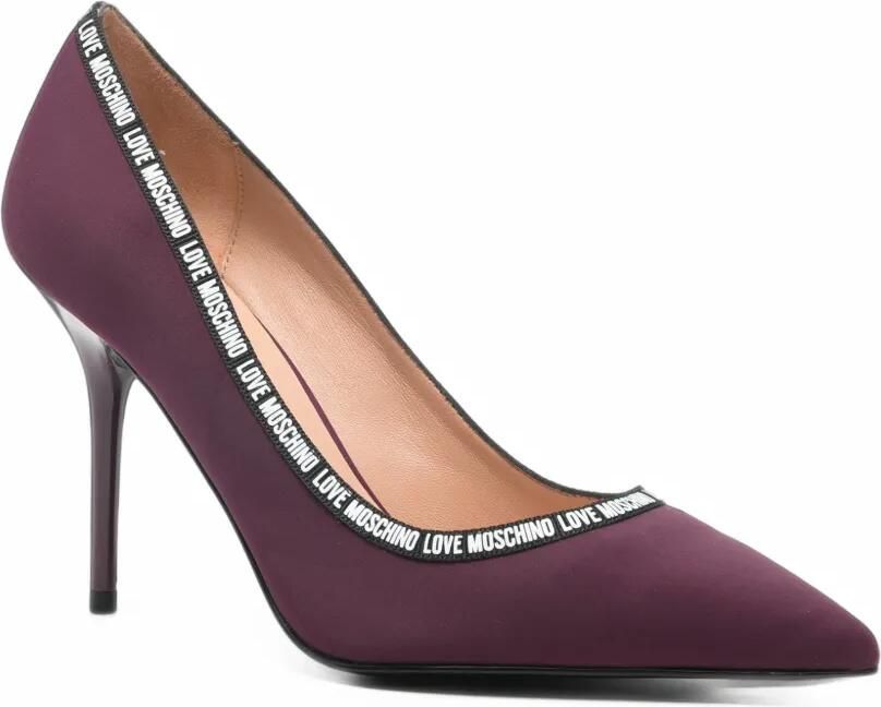Love Moschino Scarpad Spillo95 logo-trim pointed-toe pumps Paars - Foto 3