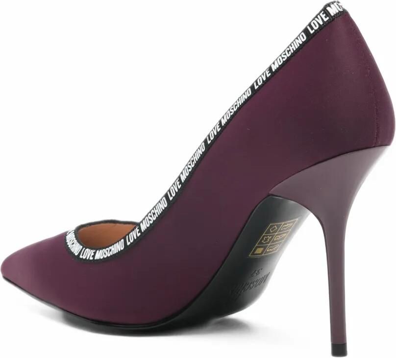 Love Moschino Scarpad Spillo95 logo-trim pointed-toe pumps Paars - Foto 2